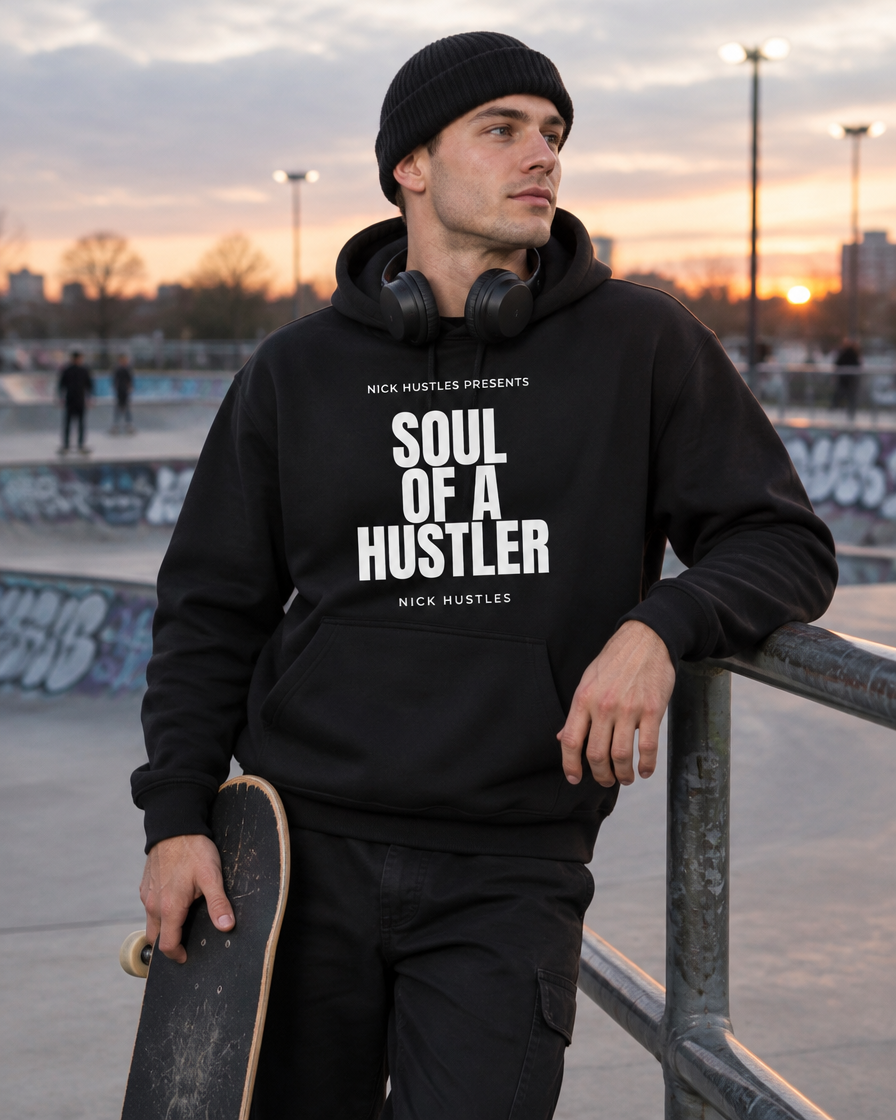Soul of a Hustler hoodie lifestyle